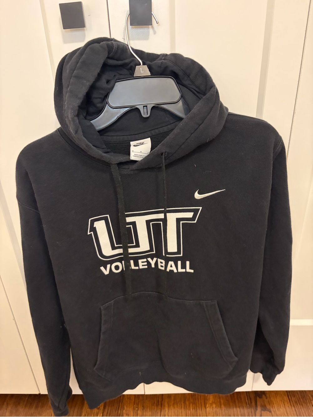 Nike Black Pullover Hoodie with White Volleyball Logo